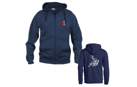 Sweat hoodie zippé bleu 021035
